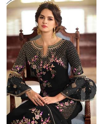 Black Georgette Party Wear Salwar Kameez 2