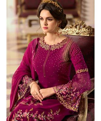 Rani Pink Georgette Party Wear Salwar Kameez 2