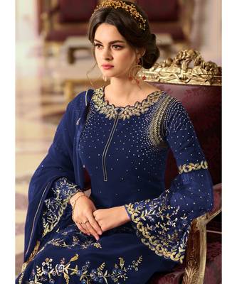 Blue Georgette Party Wear Salwar Kameez 2