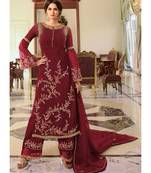 Maroon Georgette Party Wear Salwar Kameez