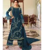 Teal Georgette Party Wear Salwar Kameez