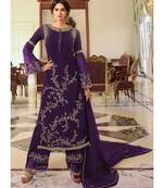 Purple Georgette Party Wear Salwar Kameez