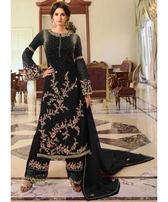 Black Georgette Party Wear Salwar Kameez 1
