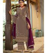Beige Georgette Party Wear Salwar Kameez