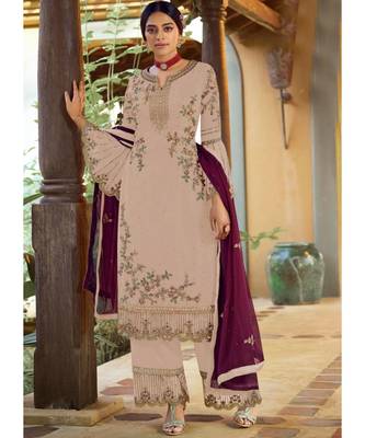 Light Pink Georgette Party Wear Salwar Kameez 1