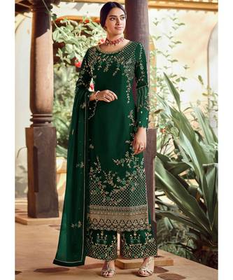 Green Georgette Party Wear Salwar Kameez 1