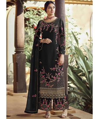 Black Georgette Party Wear Salwar Kameez 1