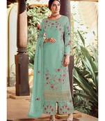 Turquoise Georgette Party Wear Salwar Kameez