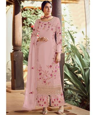 Pink Georgette Party Wear Salwar Kameez 1