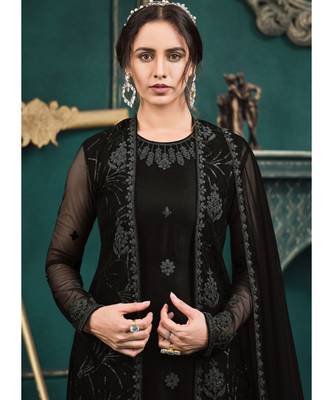 Black Net Party Wear Salwar Kameez 4