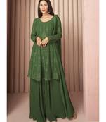 Green Georgette Sharara Style Suit