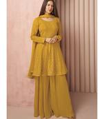 Yellow Georgette Sharara Style Suit