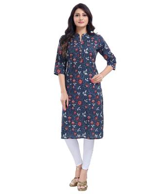 Grey Cotton Printed Long kurti 3