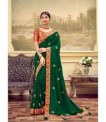 Sumaya Green colour blooming vichita silk fabrics Saree