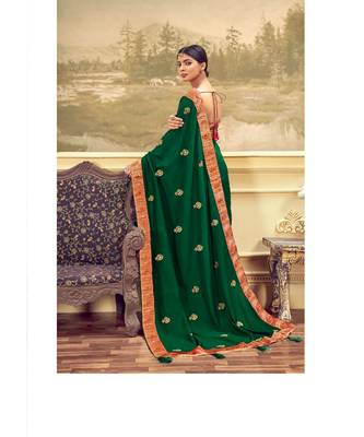 Sumaya Green colour blooming vichita silk fabrics Saree 2