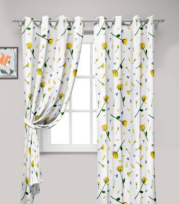 White Polyester Digital Printed Curtains 3