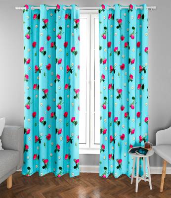 Blue Polyester Digital Printed Curtains 4