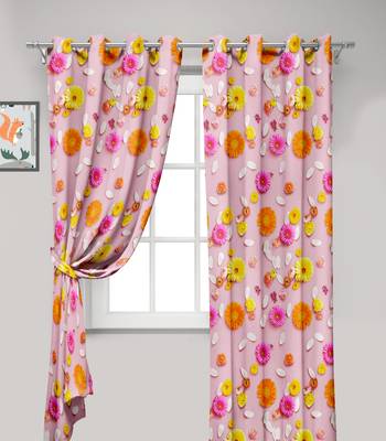 Pink Polyester Digital Printed Curtains 3