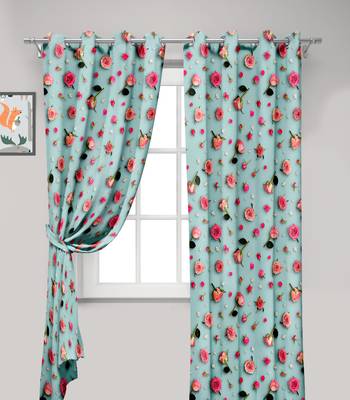 Green Polyester Digital Printed Curtains 3