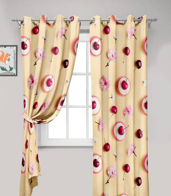Yellow Polyester Digital Printed Curtains 3