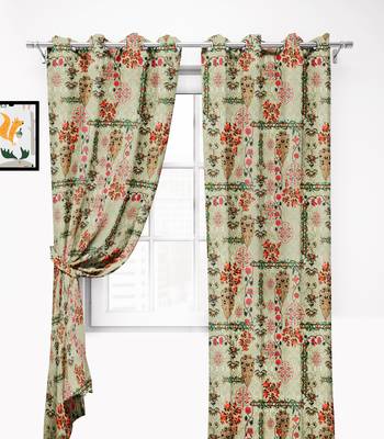 Pista GreenPolyester Digital Printed Curtains 2