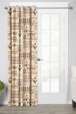 BeigePolyester Digital Printed Curtains 1