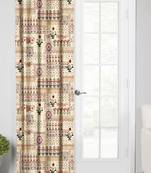 BeigePolyester Digital Printed Curtains