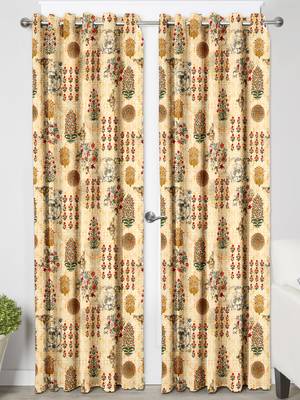 Light BrownPolyester Digital Printed Curtains 3