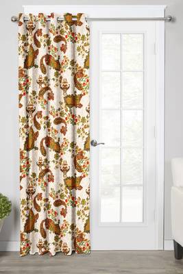 BeigePolyester Digital Printed Curtains 1