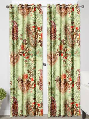 Light GreenPolyester Digital Printed Curtains 3
