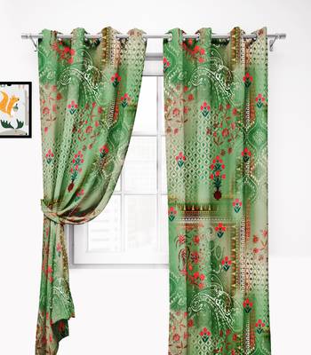 GreenPolyester Digital Printed Curtains 2