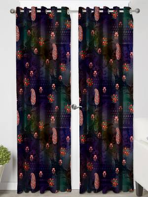 Dark Multi ColorPolyester Digital Printed Curtains 3