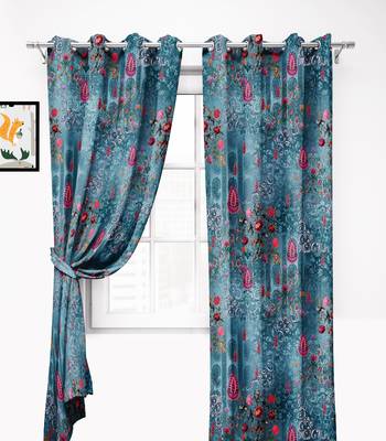 Rama BluePolyester Digital Printed Curtains 2