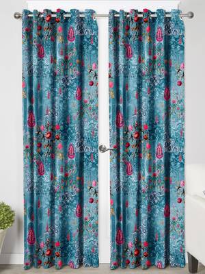 Rama BluePolyester Digital Printed Curtains 3