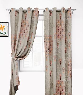 Thunder GreyPolyester Digital Printed Curtains 2