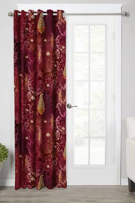 MaroonPolyester Digital Printed Curtains 1