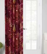 MaroonPolyester Digital Printed Curtains