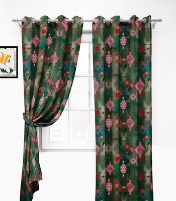 GreenPolyester Digital Printed Curtains 2