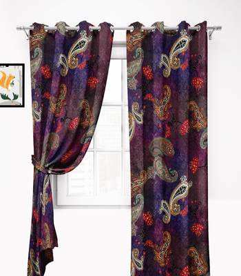 PurplePolyester Digital Printed Curtains 2