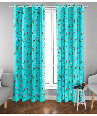 Blue Polyester Digital Printed Curtains 4