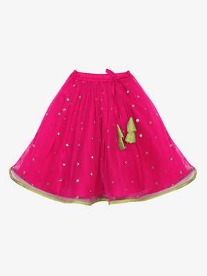 Saka Designs Neon Green And Magenta Lehenga Choli With Sequenced Work 3