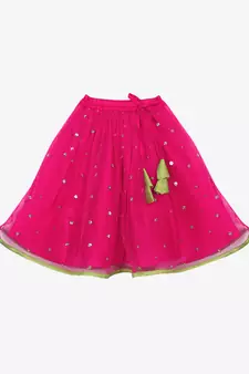 Saka Designs Neon Green And Magenta Lehenga Choli With Sequenced Work