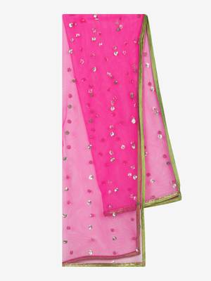 Saka Designs Neon Green And Magenta Lehenga Choli With Sequenced Work 5