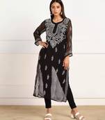 Black Georgette Lucknowi Kurti