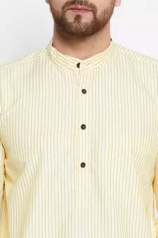 Yellow plain cotton men-kurtas