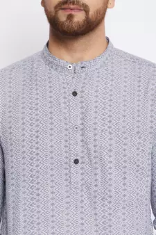 Grey plain cotton men-kurtas