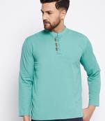 Blue plain cotton men-kurtas