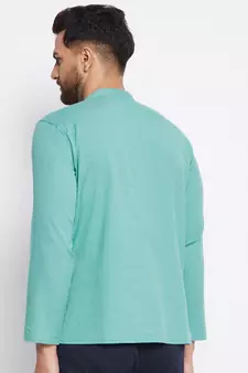 Blue plain cotton men-kurtas