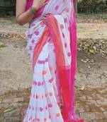 Awesome Ball Buta Khadi Cotton Handloom Saree with Running Blouse Piece