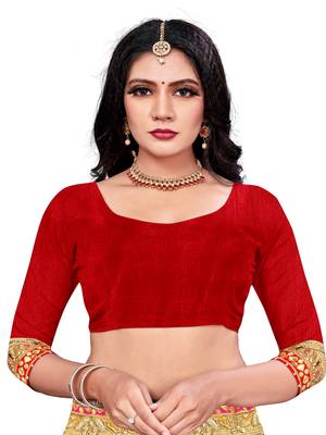 Women's Bandhani Chiffon Saree With Blouse Piece Orange & Maroon 5